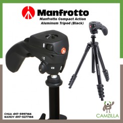 Manfrotto Compact Action Aluminum Tripod (Black) MKCOMPACTACN-BK
